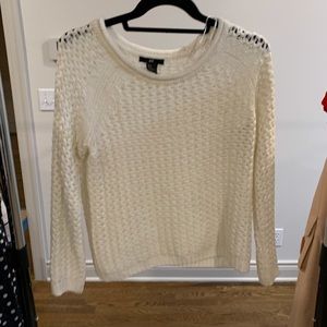 Crochet white sweater